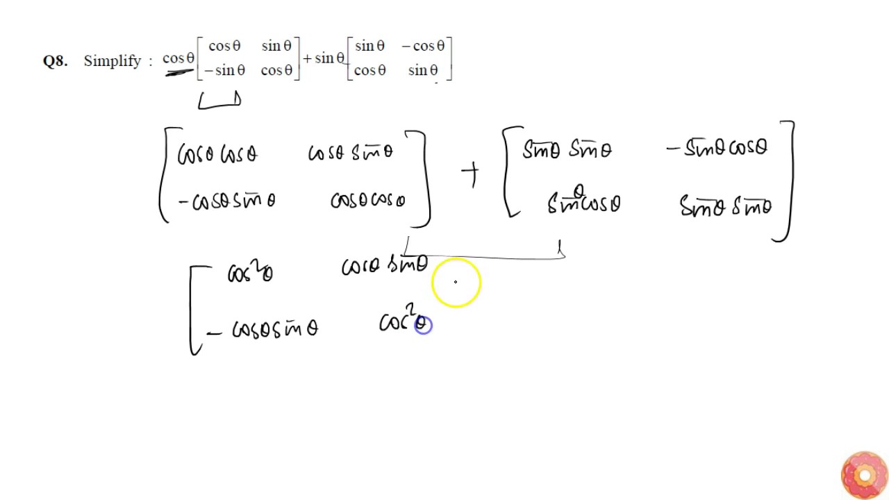 Simplify Using Matrix Operations Youtube