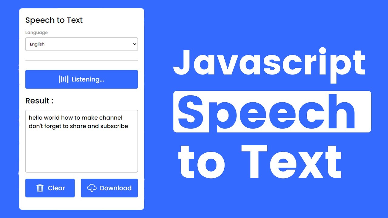 Build Speech To Text App In Javascript Using Web Speech Recognition API ...