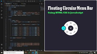 Magic Radial Menu UI using HTML CSS & JavaScript || Floating Circular Menu Bar