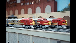 DK's O Gauge Trains - Santa Fe Warbonnets - featuring Lionel Legacy Locomotives - F3's, PA's, \u0026 E7's