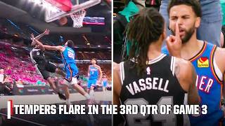 🚨 A FLAGRANT AND TWO TECHNICALS GIVEN AFTER THIS SCUFFLE IN GAME 3 OF THE WCF | NBA on ESPN