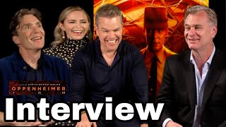 OPPENHEIMER (NEW) Film Cast INTERVIEWS: Cillian Murphy, Emily Blunt, Matt Damon & Christopher Nolan!
