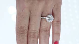 2.27CT Round Brilliant Diamond Halo Engagement Ring GIA Cert/Appr $23K: $8500