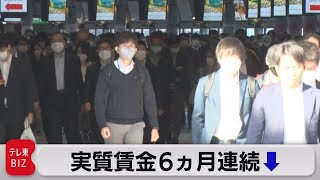 実質賃金 ６ヵ月連続でマイナス（2022年11月8日）