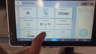 Batch mode scanning setting on Ricoh MP402 - standard scan screen