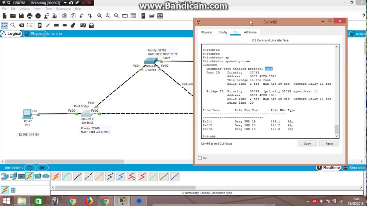 Rapid Spanning Tree Protocol (RSTP) - Cisco Packet Tracer In Bahasa ...