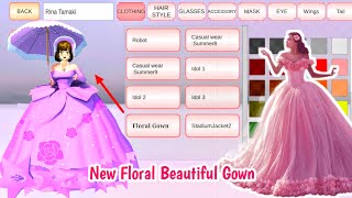 New Floral Beautiful Gown 😍🌹| Easy Tutorial | Sakura School Simulator