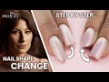 Changing the shape of nails - oval and square nails | Indigo Nails