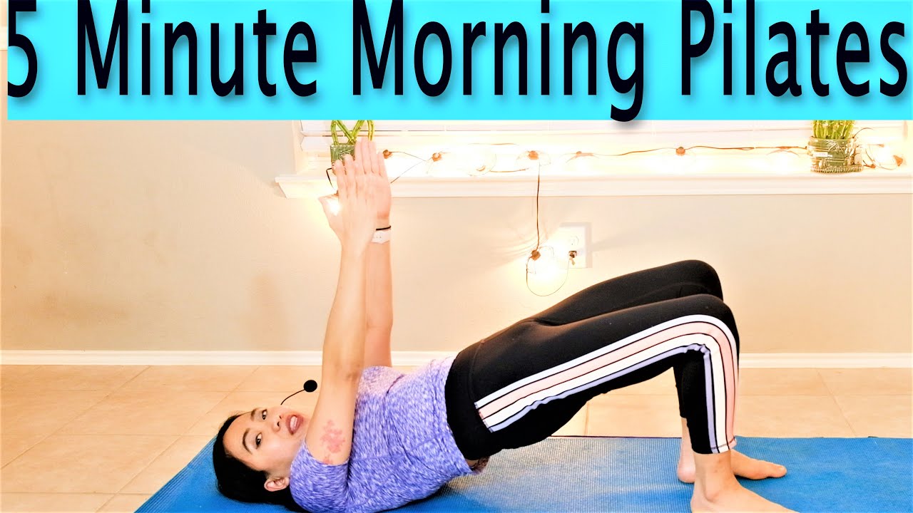 5 Minute Pilates | Start Your Day To Energize Spine And Core - YouTube