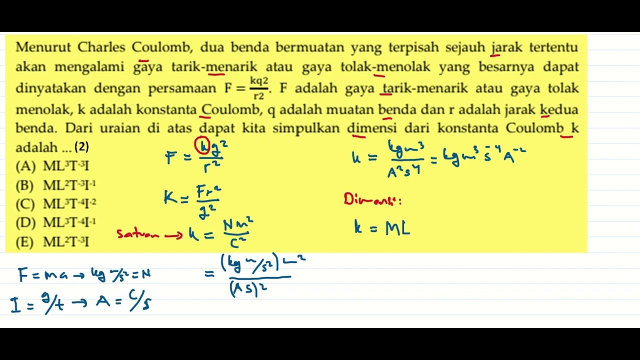 Latihan Soal Analisis Satuan Dan Dimensi Besaran | Kelas X - YouTube