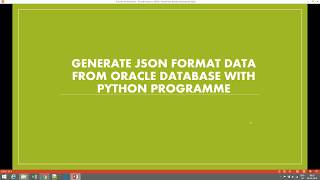 Convert Oracle Data to JSON Format