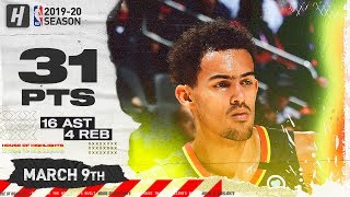 Trae Young 31 Pts 16 Ast Full Highlights | Hornets vs Hawks | March 9, 2020