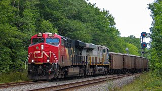 CN511 pulls into the Sandy Cove siding in Oakfield N.S for CN123 to pass on the mainline