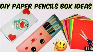 DIY paper pencil box idea /Easy Origami box tutorial / Origami  | How to make a paper pencil box