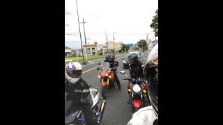 GSX1300R 　CB400女性ライダー　VTEC炸裂！唸るMORIWAKI管