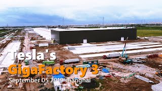 (Sep 05 2019）Tesla Gigafactory 3 in Shanghai Construction Update 4K 上海特斯拉超级工厂3 建造进度更新