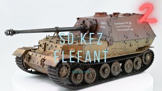 駆逐戦車　エレファント　1/35　ドラゴン　プラモデル製作　戦車プラモデル　ドイツ戦車　カラーモジュレーション　シリコンバリア下地　エポキシパテ修正