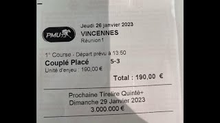 684 euros pour Mathieu Z. (en couplé placé) !