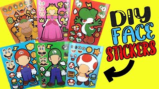 The Super Mario Bros Movie DIY Silly Face Stickers with Bowser,  Peach, Toad, Luigi