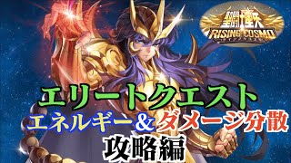 【聖闘士星矢ライジングコスモ】エリートクエスト「エネルギー」＆「ダメージ分散」攻略編。最後に10連ガチャ！