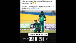 Pakistan beat India & win Emerging Asia Cup | Espncricinfo #indvspak #asiacup #cwc #pcb #bcci #ipl