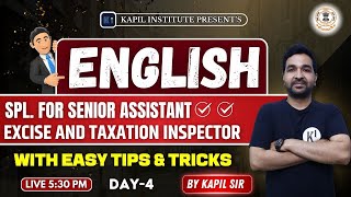 English Spl. for PSSSB Labour \u0026 Senior Assistant \u0026 Excise and Taxation Inspector | By Kapil Sir