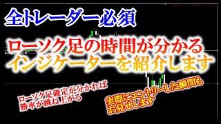 【FX】全トレーダー必須　ローソク足確定の時間が分かるインジケーターを紹介します　これ知ると勝率跳ね上がります