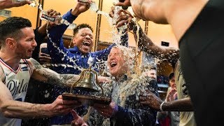 Sixers POURING DRINKS on Brett Brown To Celebrate Advancing To Conference Semi-F