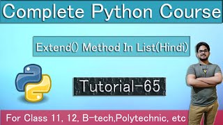 Extend() List Method In Python | Tutorial 65