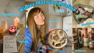 WINTER MORNING ROUTINE 2022 | Working out, Meditating, Productive | Vlogmas Day 3