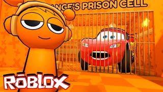 McQueen in Oren SPRUNKI PRISON! The Cars ESCAPE ORANGE SPRUNKI PRISON in Roblox!