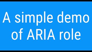 Simple demo why aria-role is important | JSer - learning Accessibility