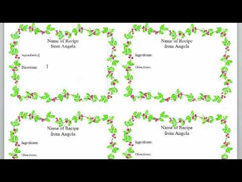 How To Make Fancy Recipe Cards Using Microsoft Word Youtube