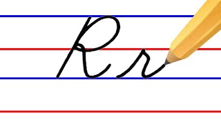 letter R, cursive handwriting practice