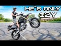 12 Year Old Kid Wheelies DirtBike Bigger Than Him | Braap Vlogs