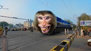 Scareyest Dangerous And Furiously monkey headed intercity Skipping Railget when railget closing