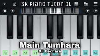 Main Tumhara - Dil Bechara | EASY Piano Tutorial | Jonita Gandhi, Hriday Gattani