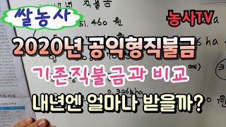 2020년 공익형직불금과 기존직불금 비교, 내년엔 얼마나 받을까? [농사TV]