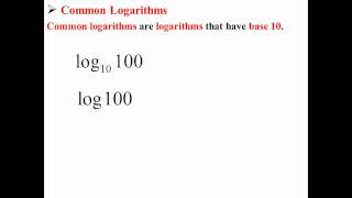 Common Logarithms