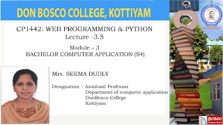 LECTURE -3.5 - WEB PROGRAMMING & PYTHON – MODULE 3- PYTHON DATA TYPES- PART1 - BCA- S4.