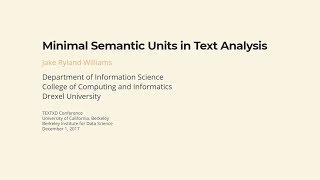 Minimal Semantic Units in Text Analysis