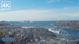 [自然音]初夏の入江の波の音。涼しい海の映像を眺めて気分転換しよう。/#波の音#環境音#映像/江ノ島