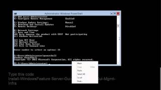 how to convert windows server 2012 GUI to core and vice versa