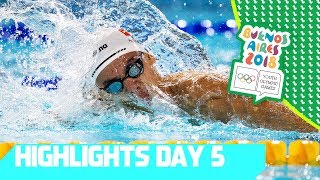 Athletics' action \u0026 Swimming stars on day 5 | YOG 2018 Day 5 | Top Moments