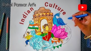 Indian Culture Drawing || Diversity of India Unity in Diversity of India Drawing @RahulParmarArts