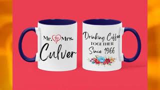 Anniversary Mug Personalized | Anniversary Mugs for Couples | Two-Tone Mug | Custom Anniversary M...