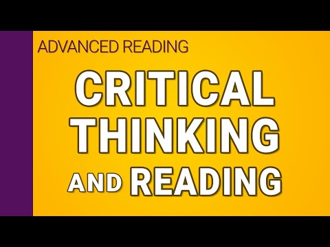 Critical thinking and reading Critical thinking and reading