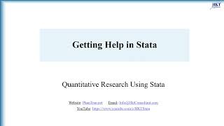 How to Get Help in Stata