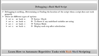 Section-11: Video-4 : How to debug a Bash Shell Script ?| Find and Fix the errors or bugs