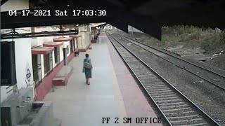 On Camera, Child's Rescue As He Loses Balance Near Train Tracks